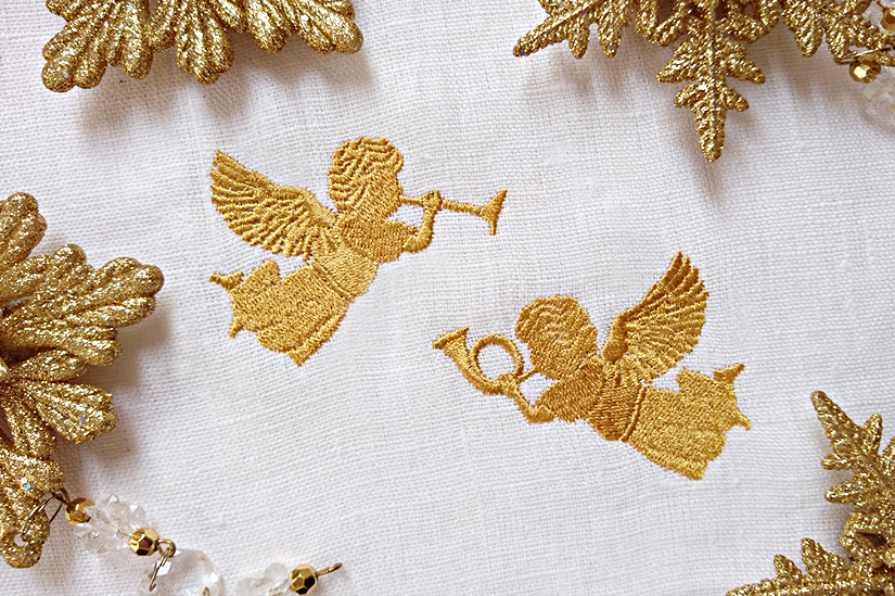 Machine Embroidery Designs Two Christmas Angels