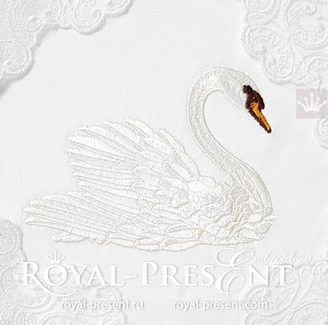 Swan Machine Embroidery Design - 2 sizes RPE-065-01