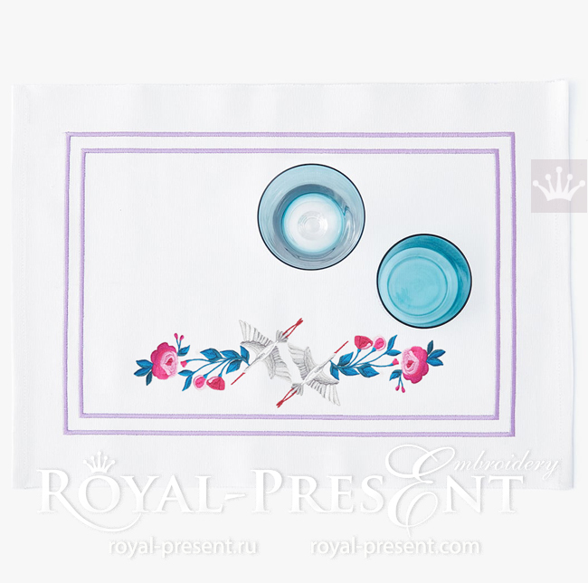 Japanese Crane Embroidery Design - 3 sizes