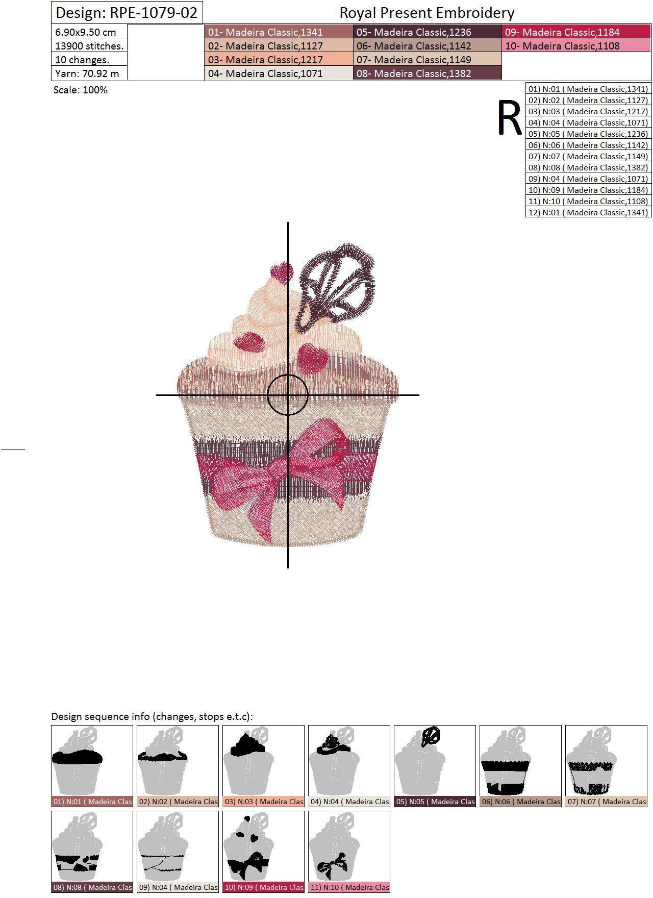 Machine Embroidery Design Lovely cupcake