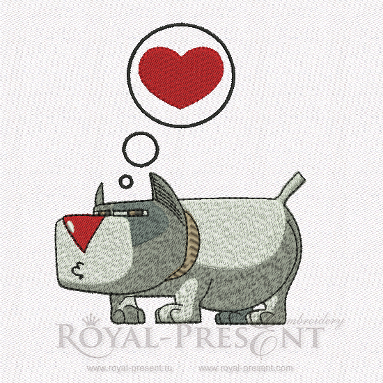 Machine Embroidery Design Bulldog