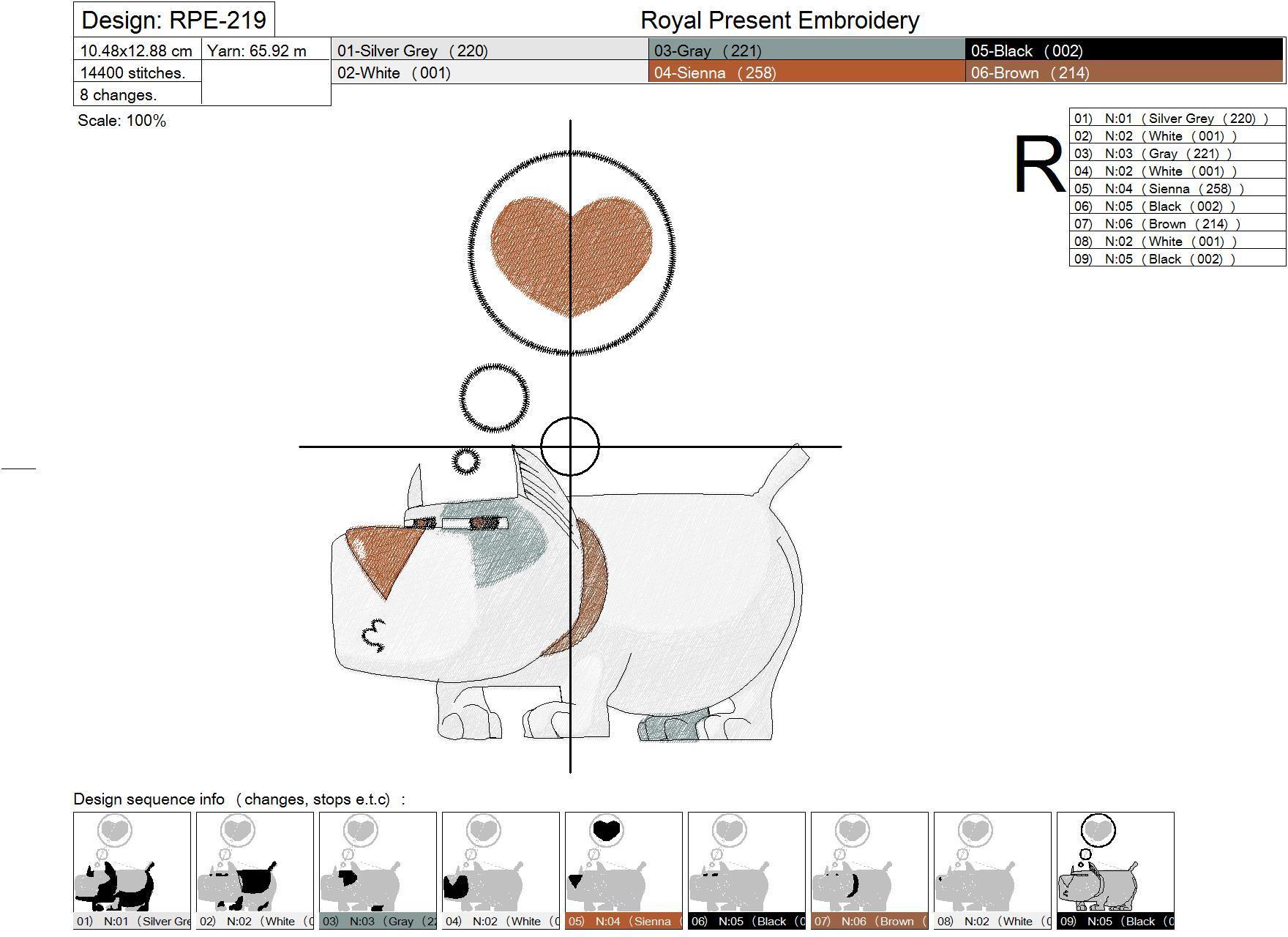 Machine Embroidery Design Bulldog