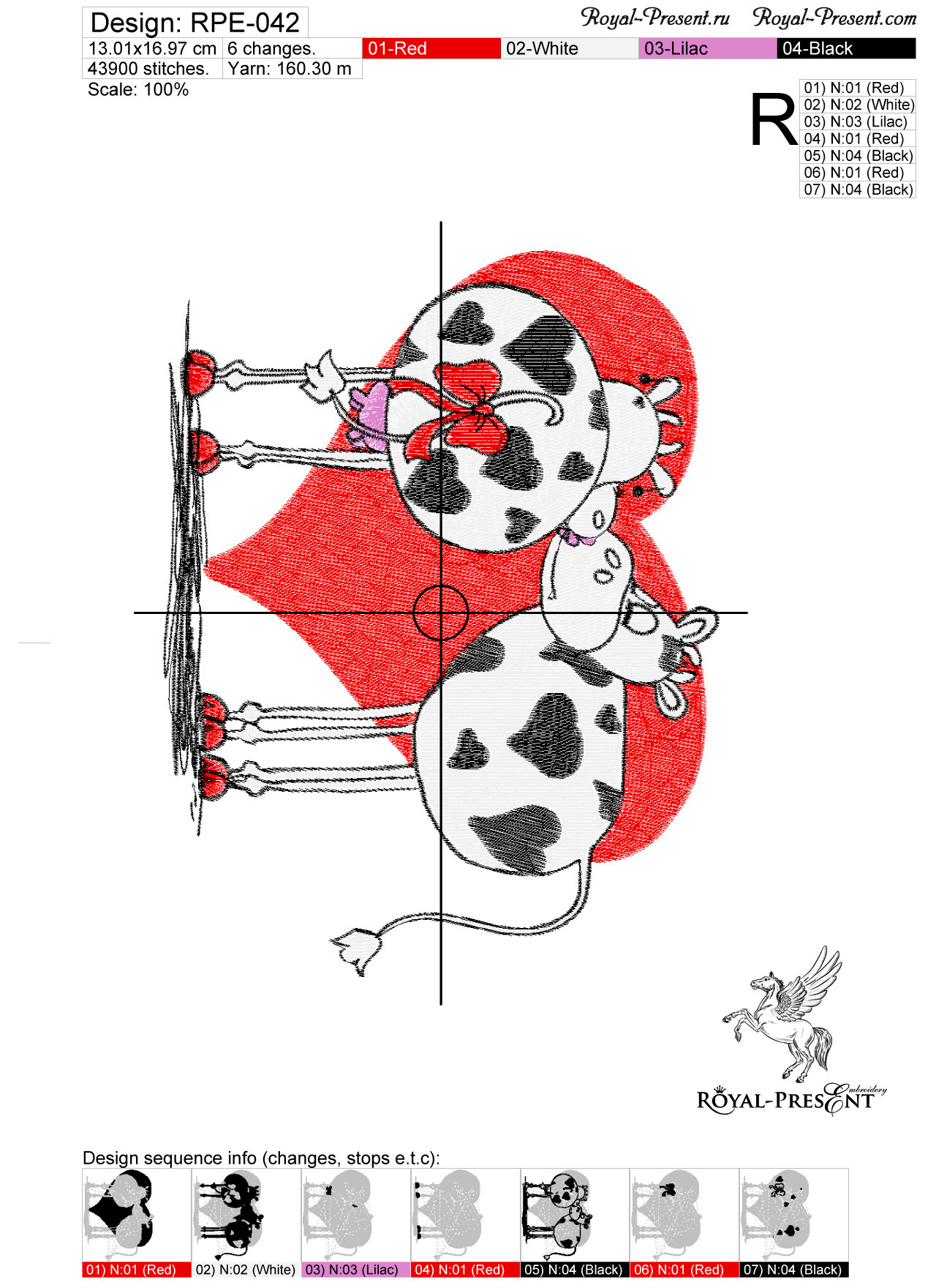 Machine Embroidery Design Cow lovers
