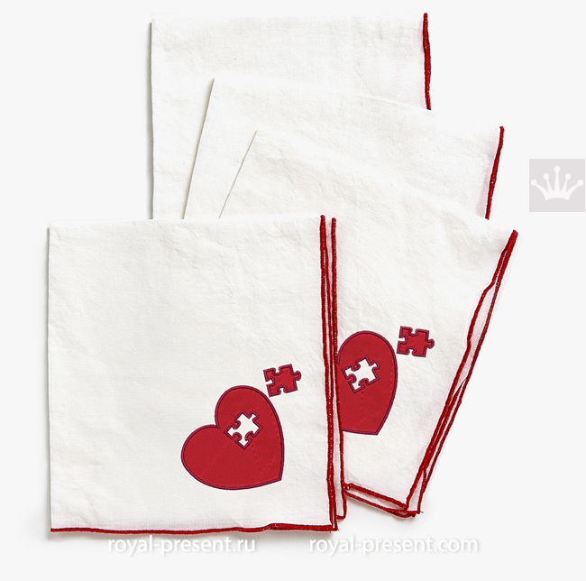 Puzzle Heart Machine Embroidery Design RPE-1633