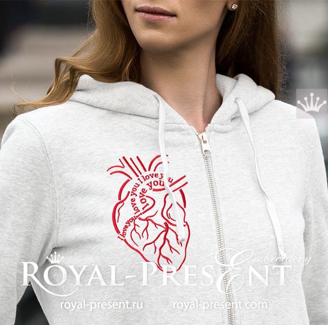 Heart Machine Embroidery Design - 4 sizes RPE-1635
