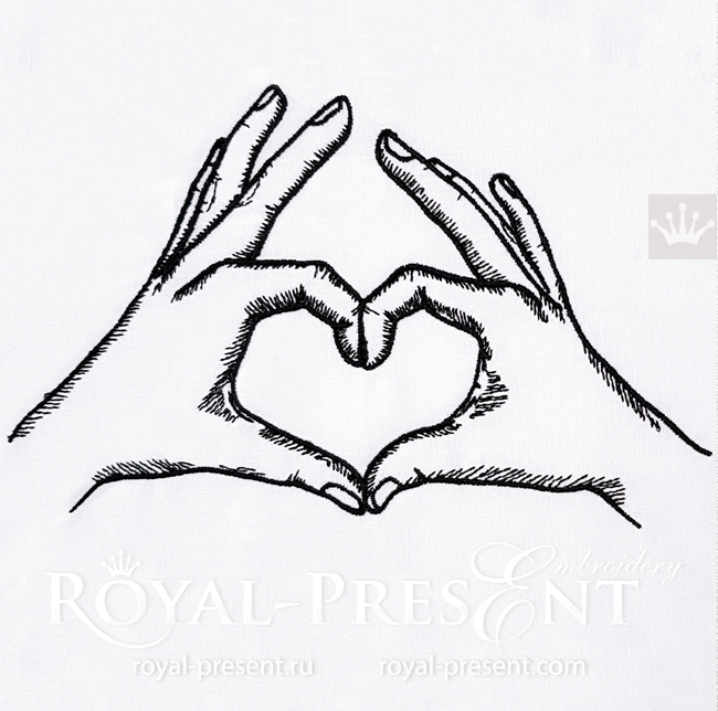 Hands heart Machine Embroidery Design - 3 sizes RPE-1640