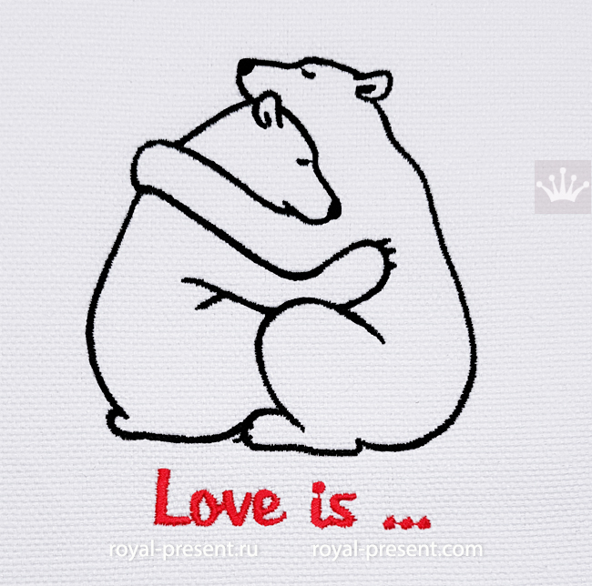 Bears in love Embroidery Design - 7 sizes