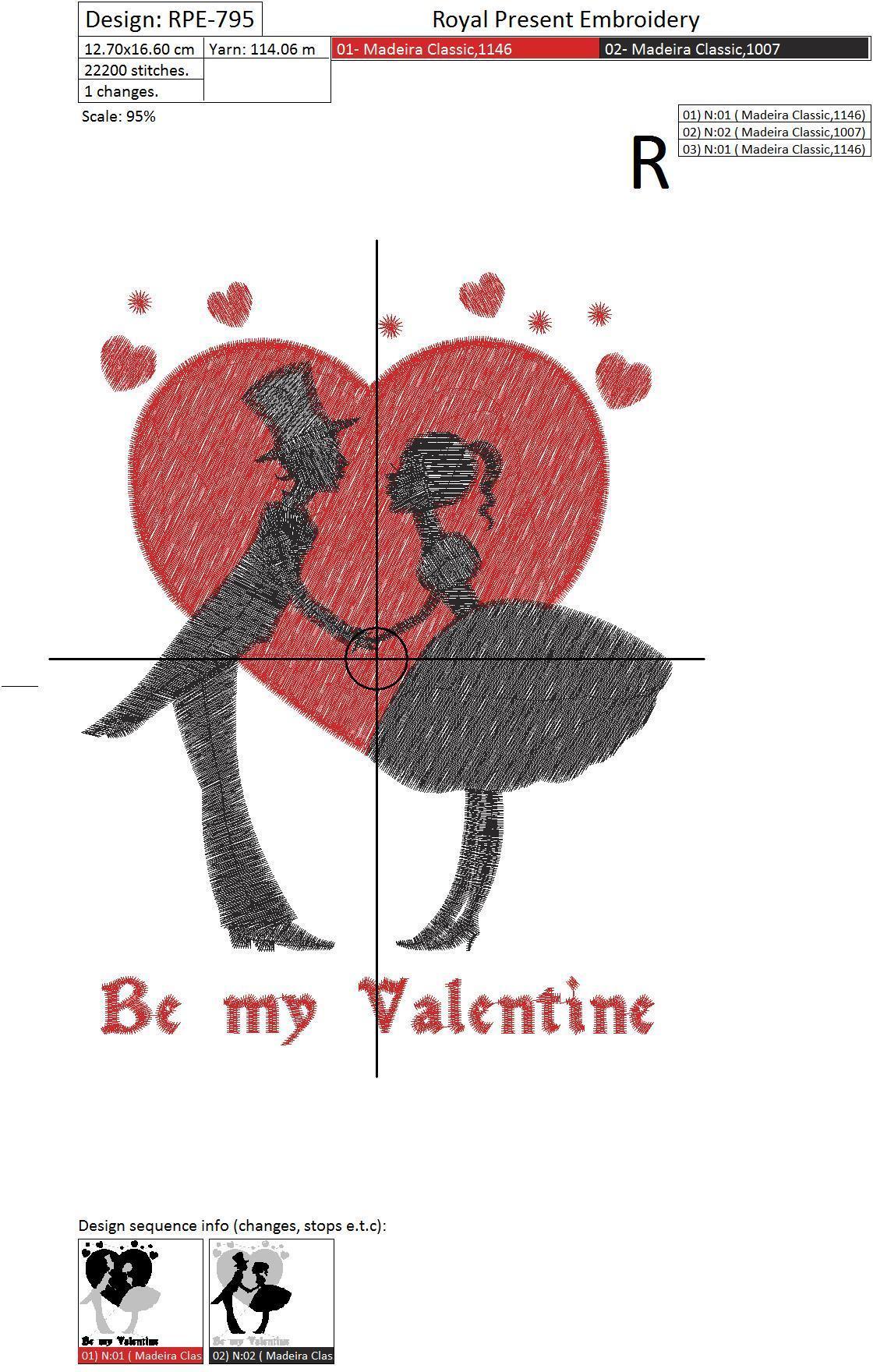 Valentine's Day Machine Embroidery design