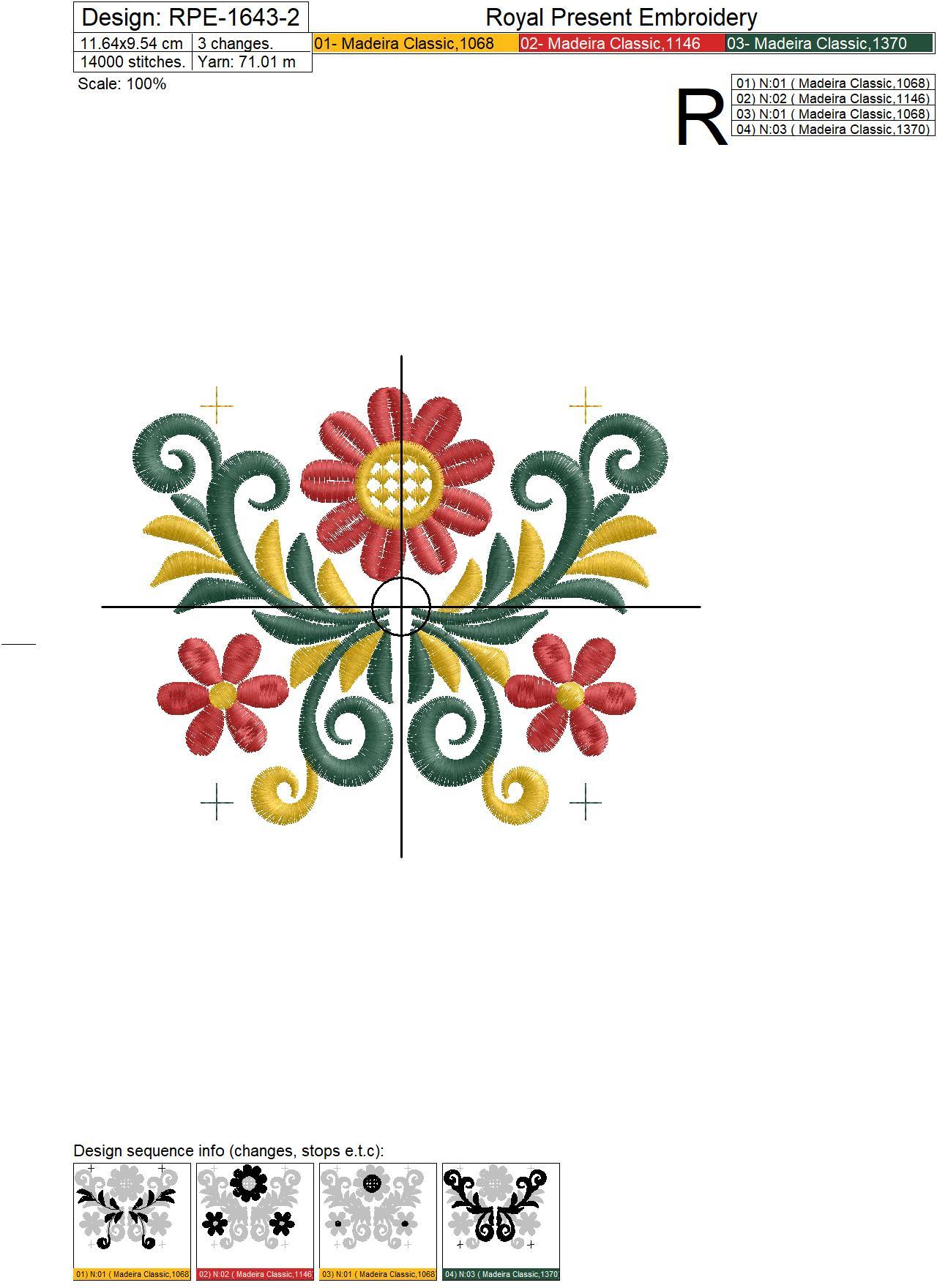Russian Khokhloma border Machine Embroidery Design - 2 sizes