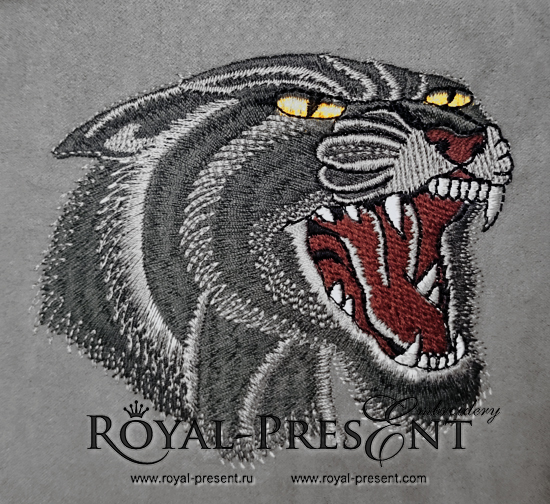 Free Machine Embroidery Design Black panther head RPE-870