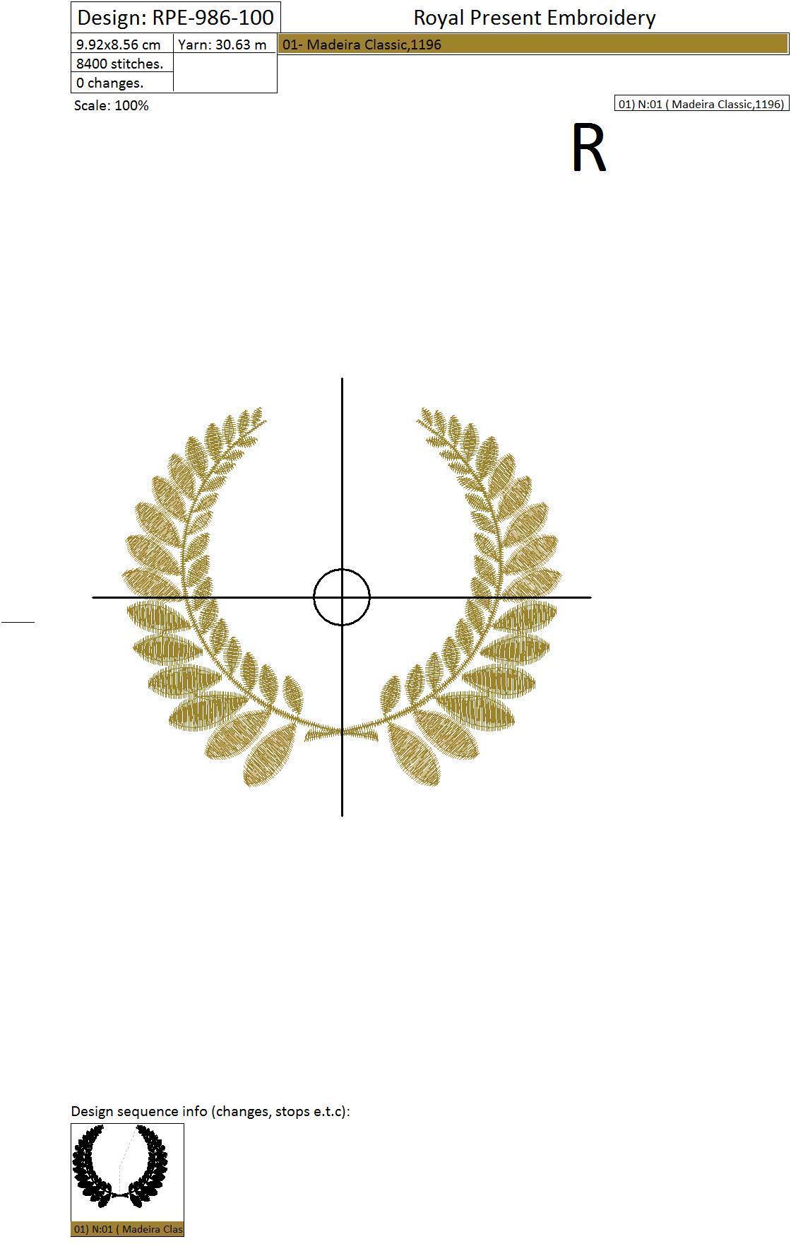 Free Laurel wreath monogram blank Embroidery Design - 2 sizes