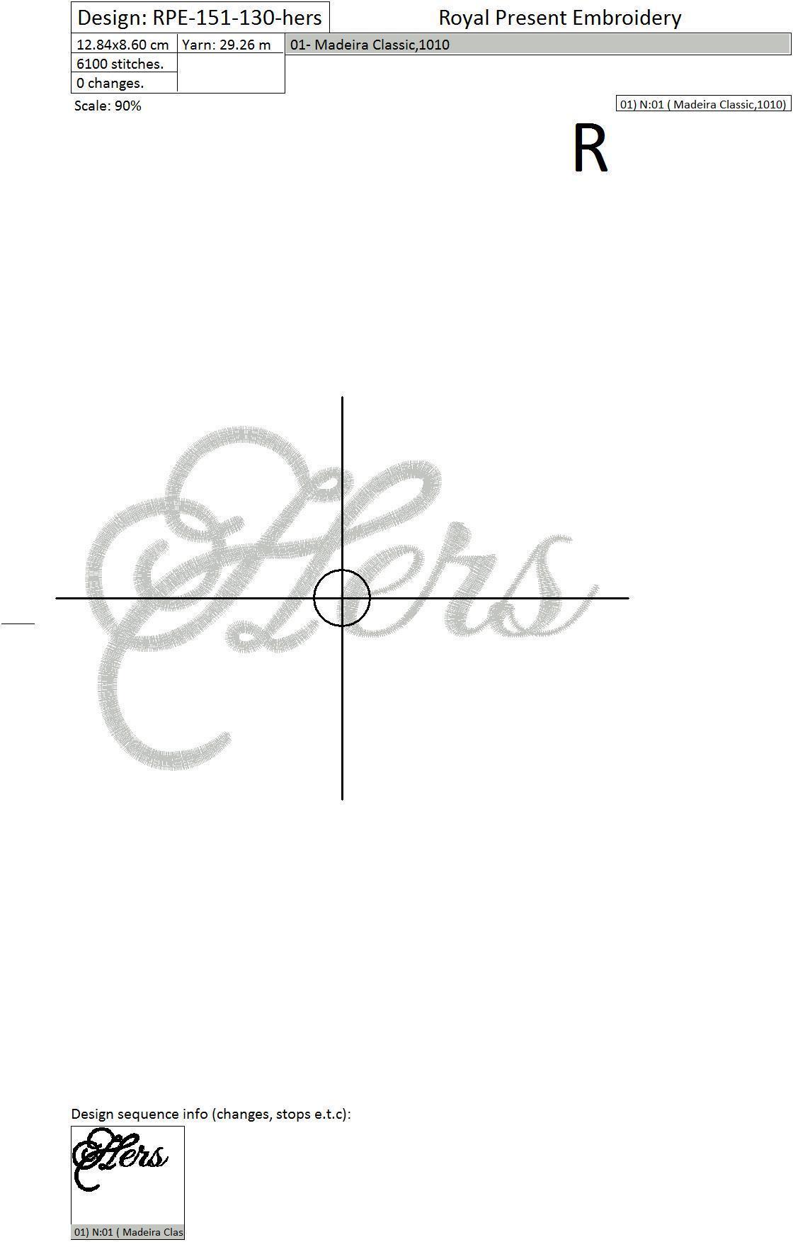 Free Inscription Hers Machine Embroidery Design