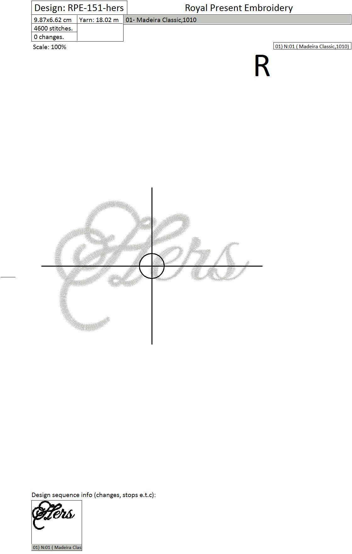 Free Inscription Hers Machine Embroidery Design