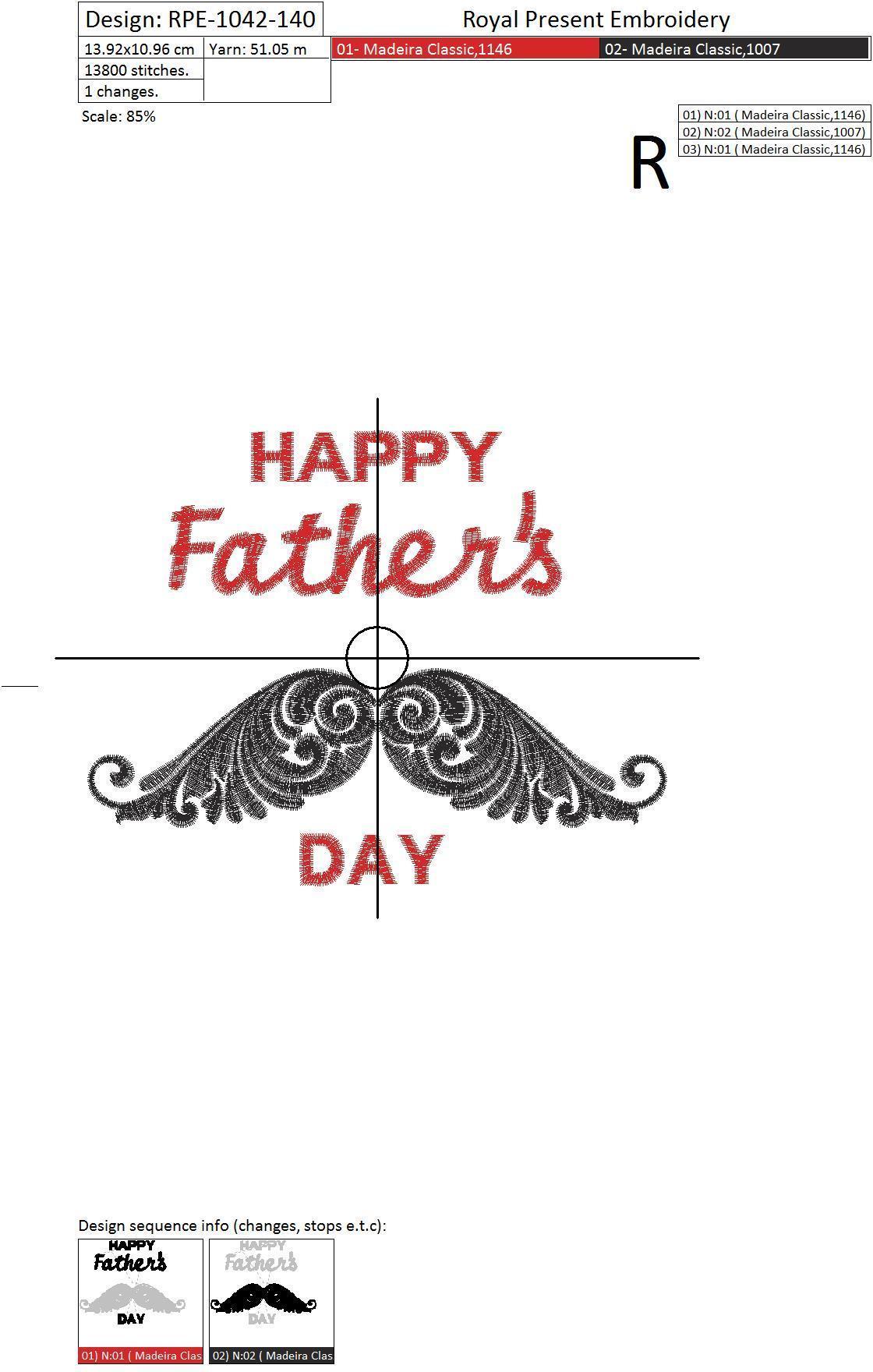 Free Father's Day Machine Embroidery Design - 4 sizes