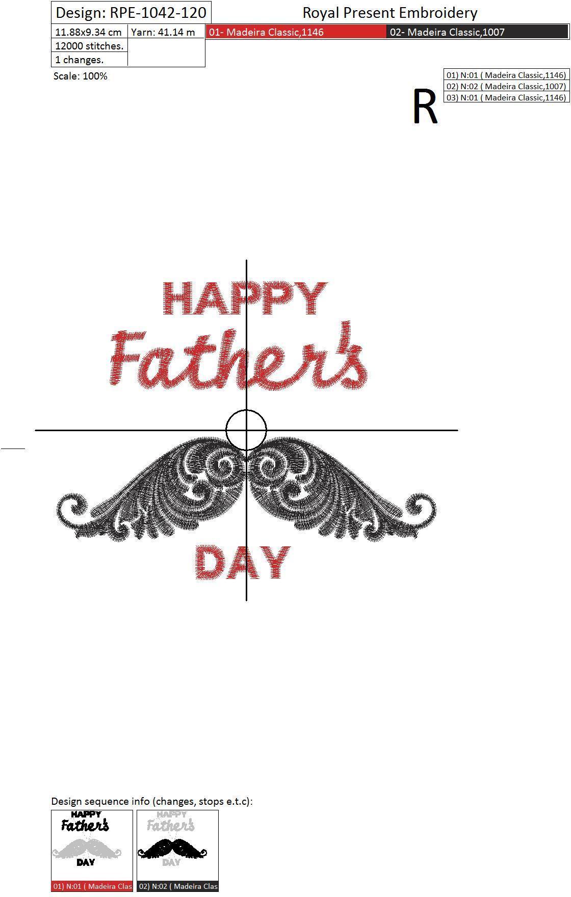Free Father's Day Machine Embroidery Design - 4 sizes