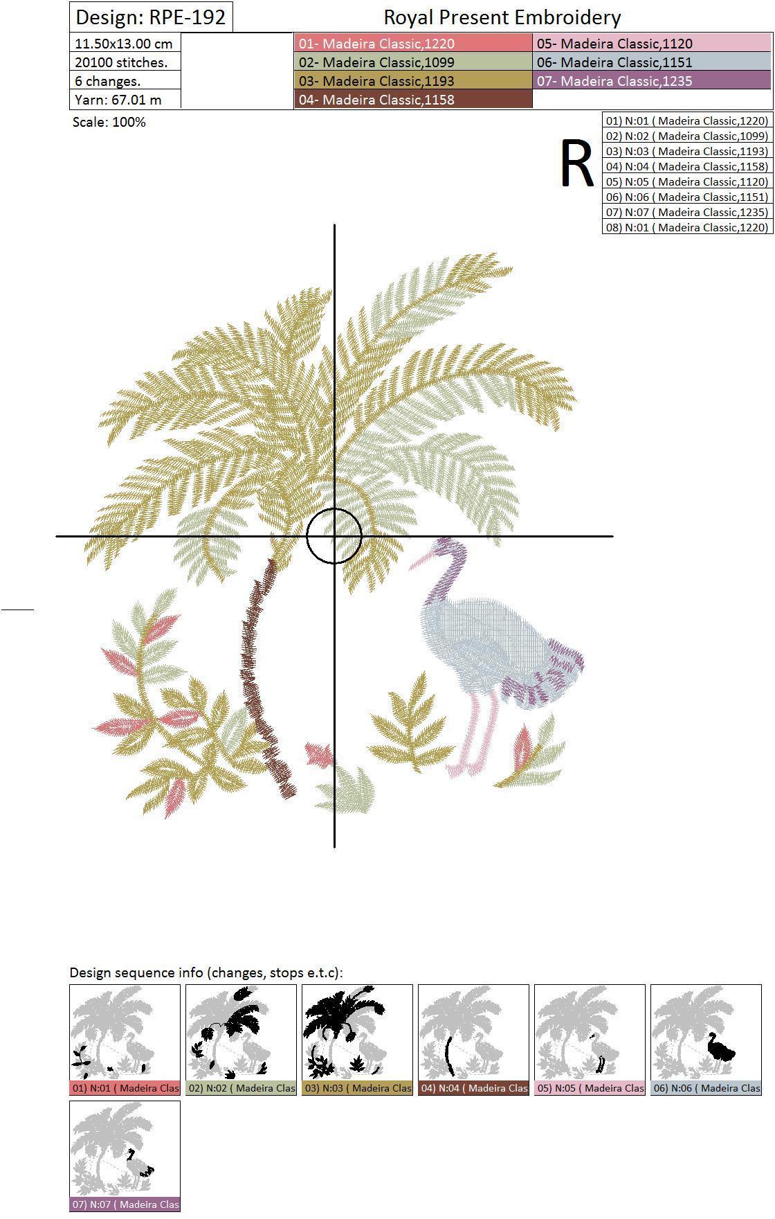 Free Machine Embroidery Design Crane