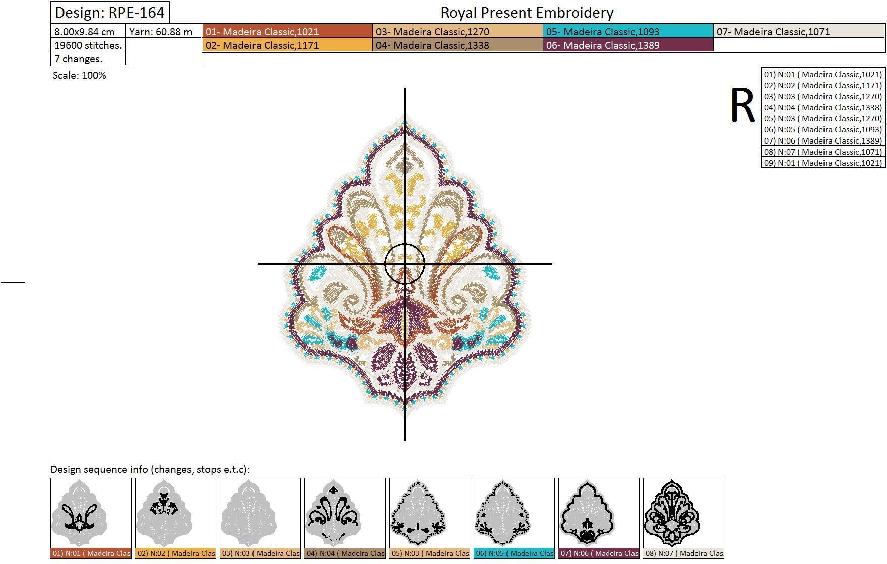 Free Machine Embroidery Design Indian pattern - 2 sizes