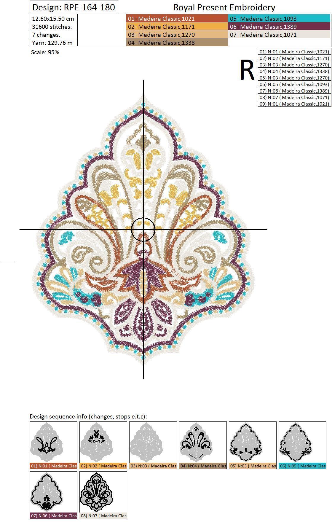 Free Machine Embroidery Design Indian pattern - 2 sizes
