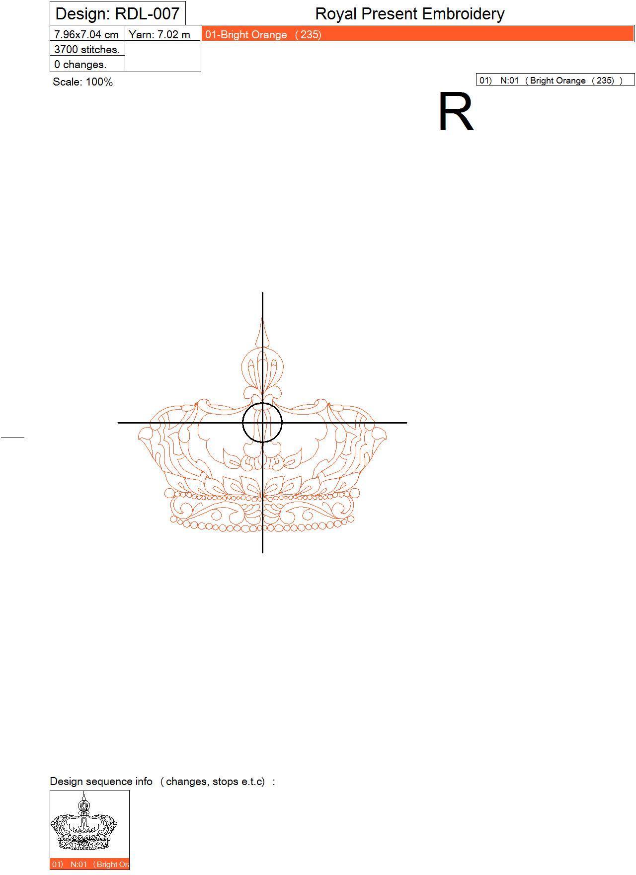 Free Machine Embroidery Design King Crown