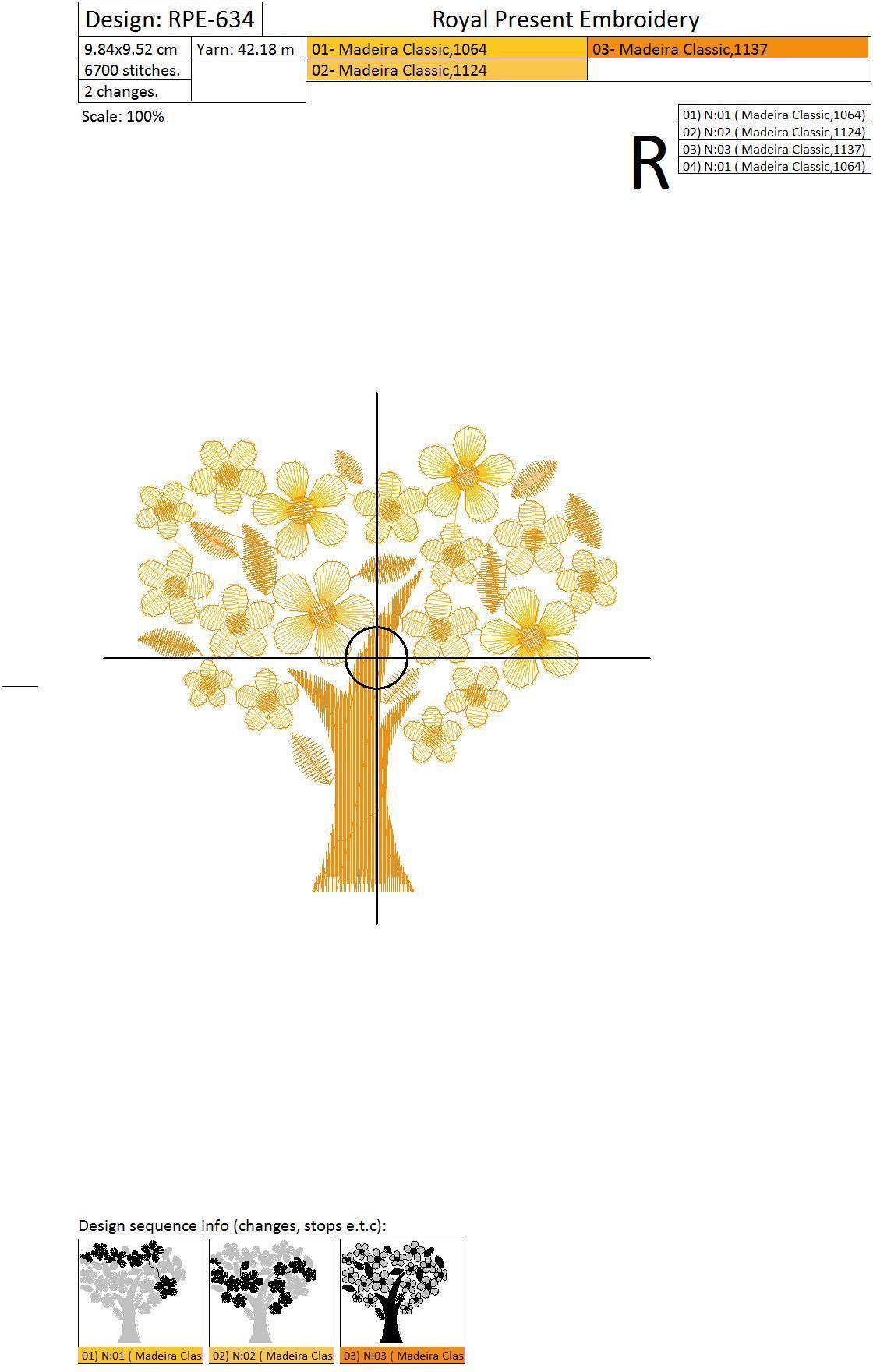 Free Machine Embroidery Design Golden Tree of luck