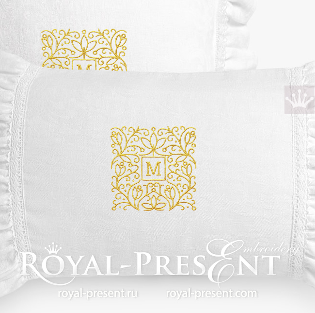 Square frame monogram embroidery design RPE-1667