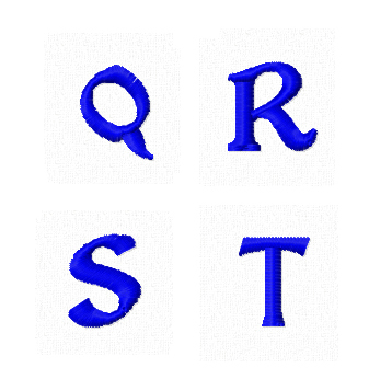 Tiny Capital Letters Q R S T for Monograms embroidery designs RPE-1667-QRST