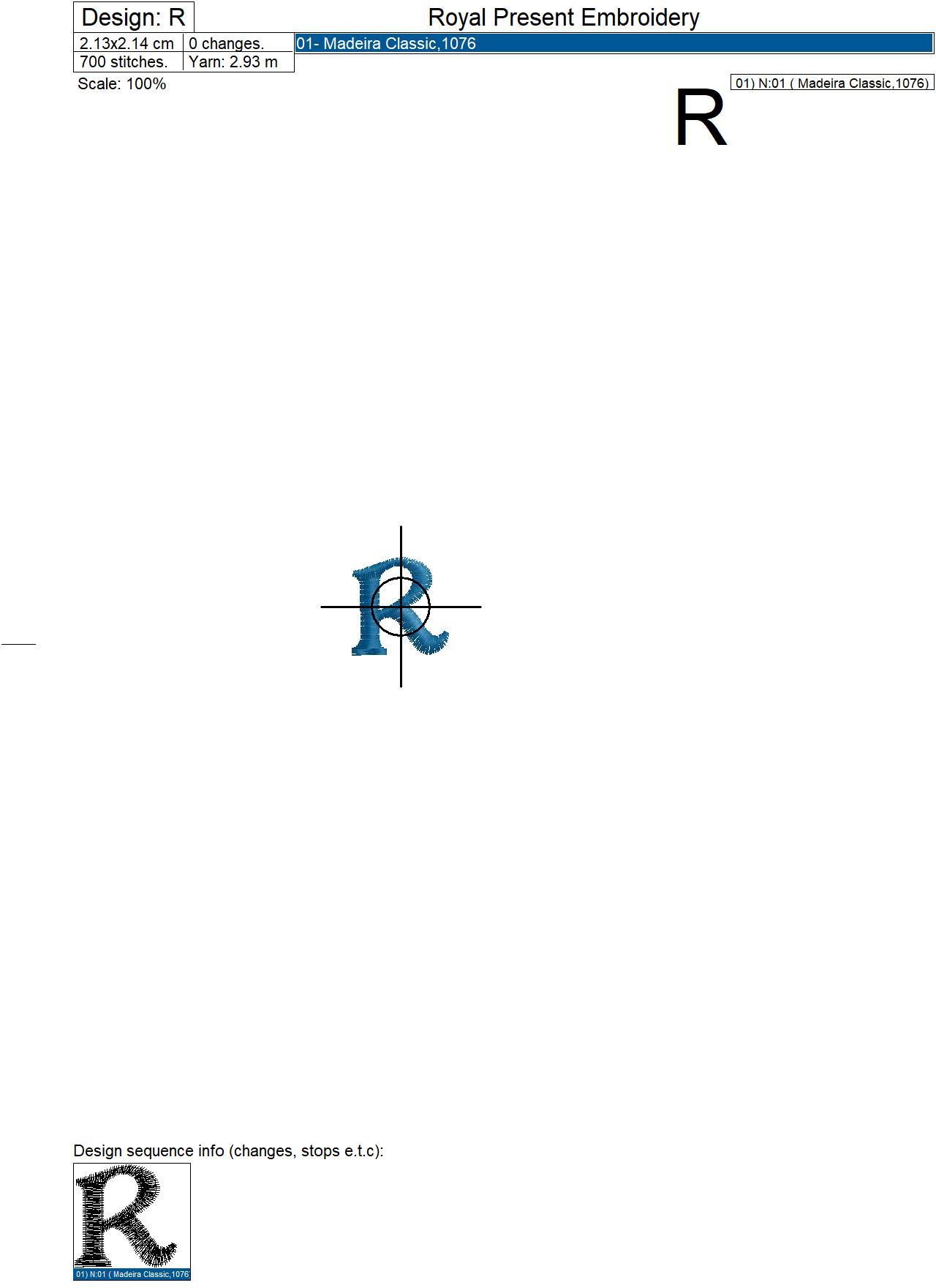 Tiny Capital Letters Q R S T for Monograms embroidery designs