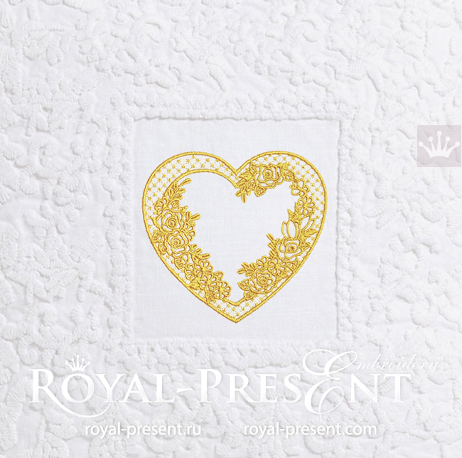 Tracery heart Monogram Frame Embroidery Design - 5 sizes RPE-1665