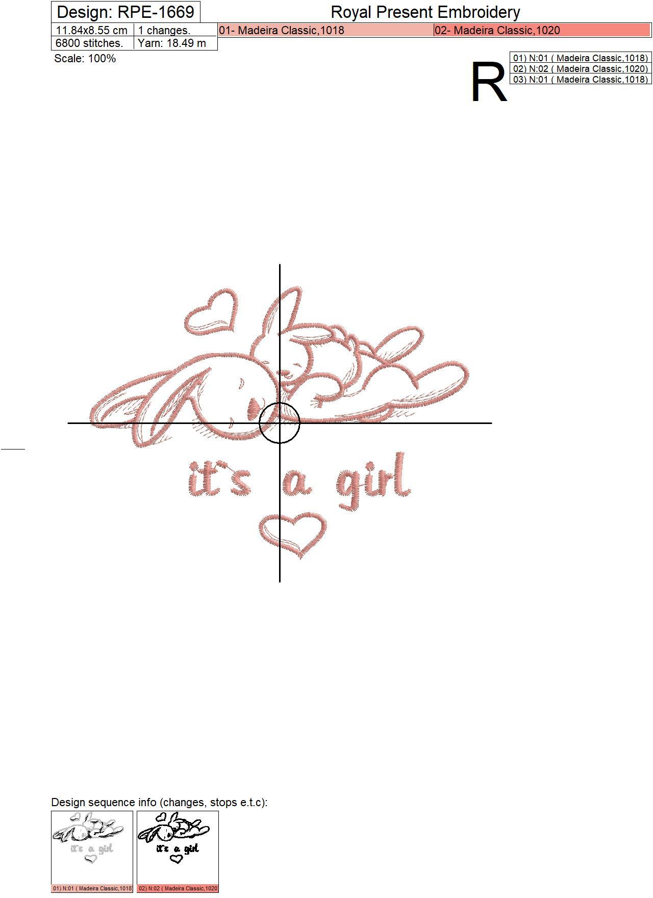 It's a Girl Machine Embroidery Design