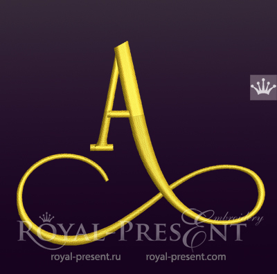 Capital Letter A Embroidery design - V4 RPE-1673-A4
