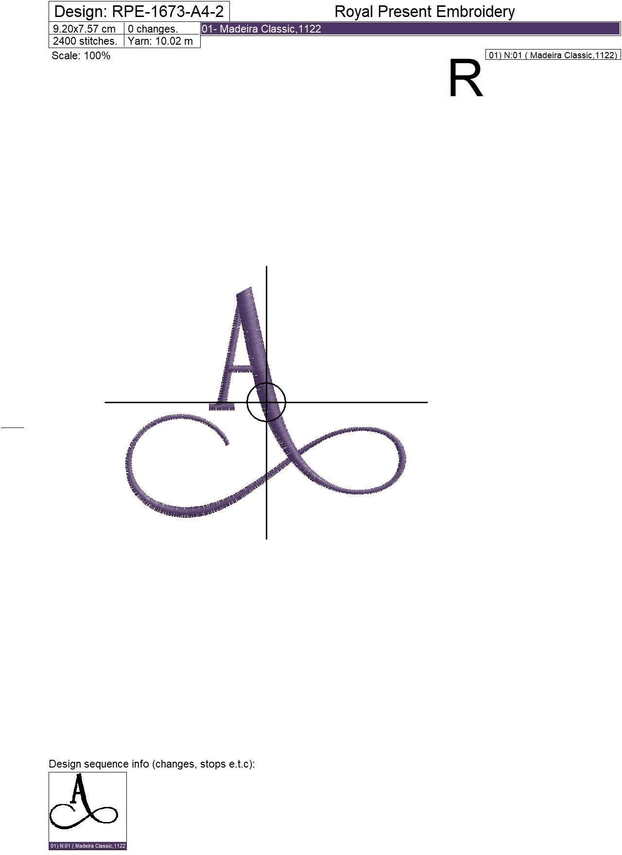 Capital Letter A Embroidery design - V4