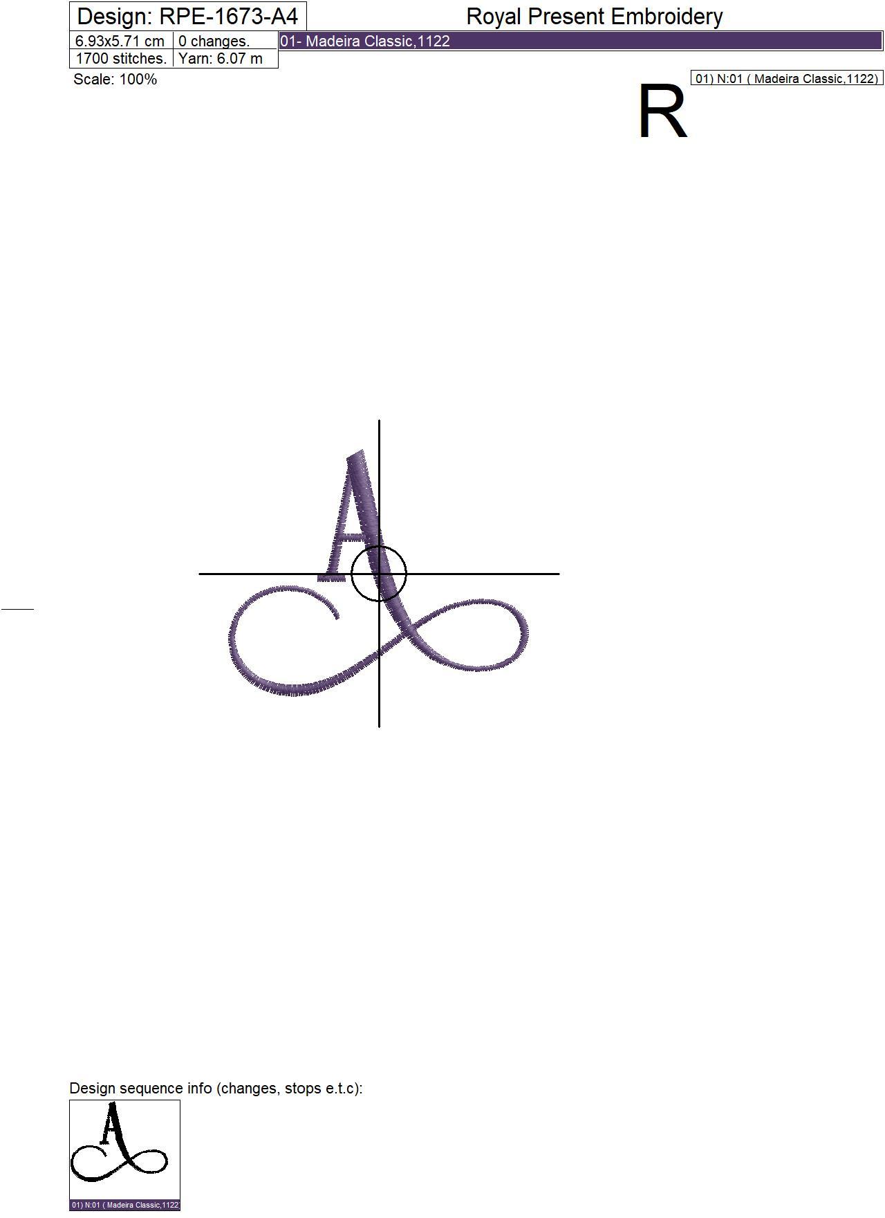 Capital Letter A Embroidery design - V4