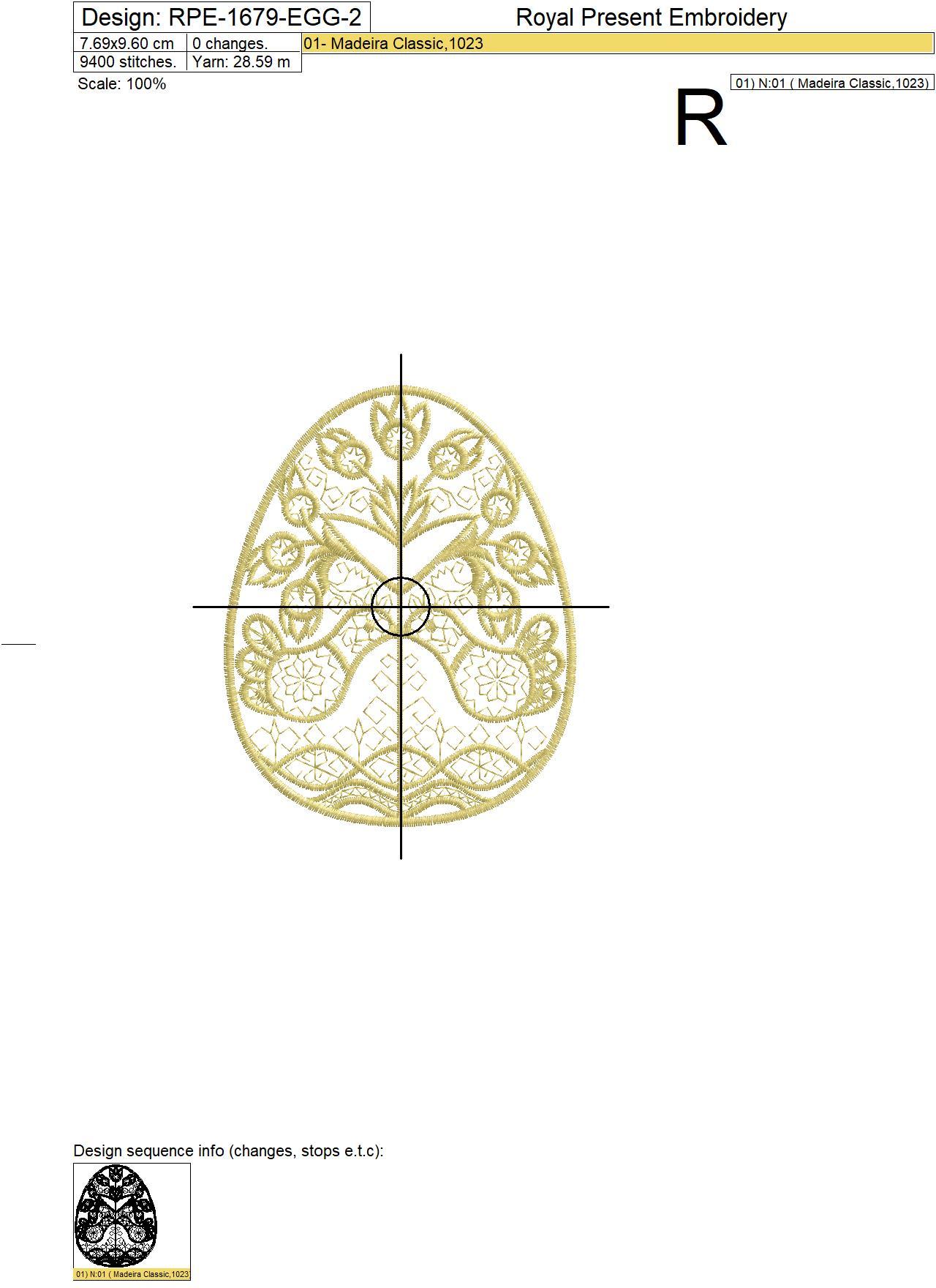 Easter Bunny with Egg Machine Embroidery Designs - 3 sizes