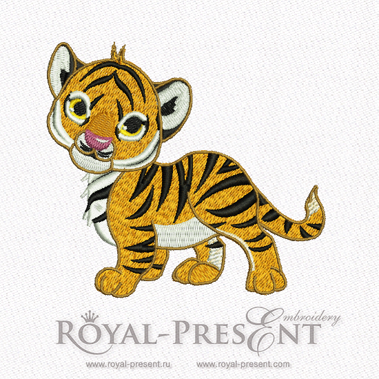 Machine Embroidery Design - Walking cute baby tiger
