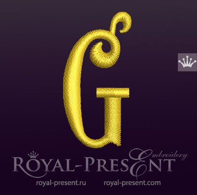 Capital Letter G Embroidery design V3 RPE-1673-G-3