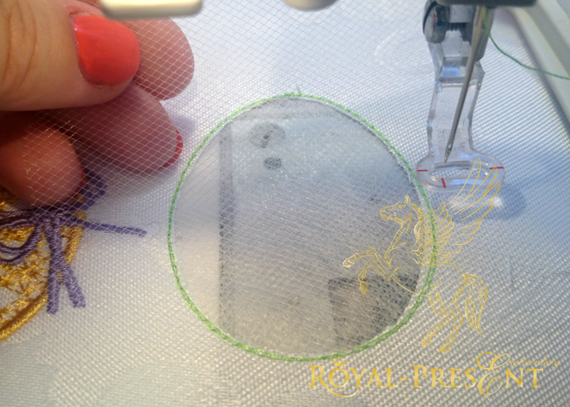 Easter eggs Cutwork Machine Embroidery Designs on tulle