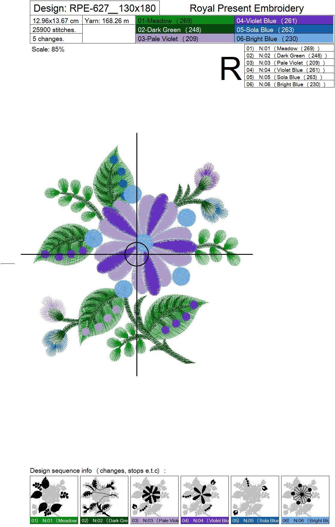 Machine Embroidery Design Fantastic flowers 3D - 2 sizes