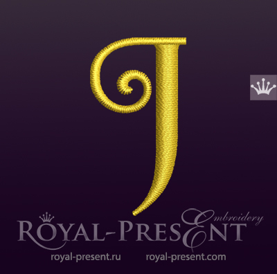 Capital Letter J Embroidery design RPE-1673-J