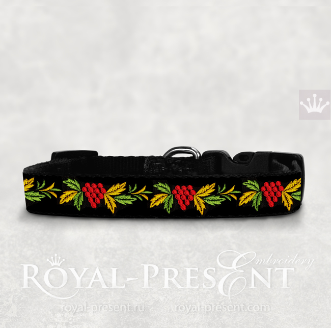 Khokhloma Border with rowan Embroidery Design - 4 sizes RPE-1688