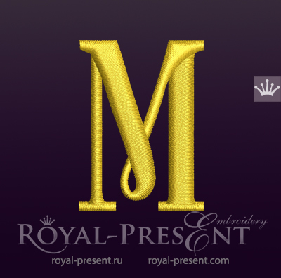 Capital Letter M Embroidery design V2 RPE-1673-M2