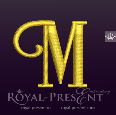 Capital Letter M Embroidery design V3 RPE-1673-M3