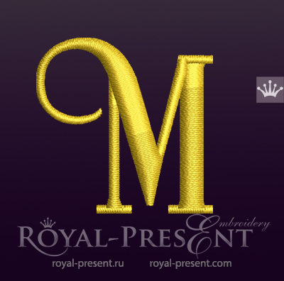 Capital Letter M Embroidery design V4 RPE-1673-M4