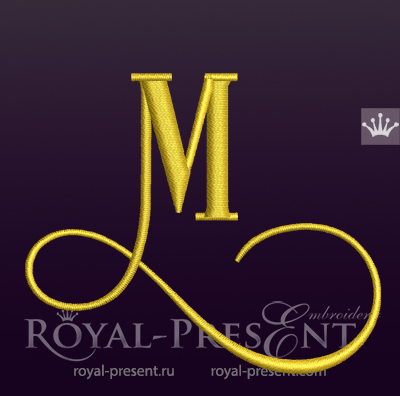 Capital Letter M Embroidery design RPE-1673-M
