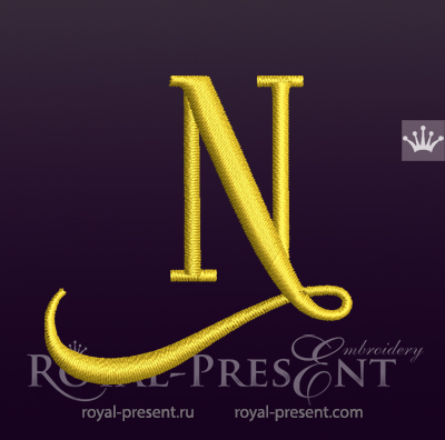 Capital Letter N Embroidery design V2 RPE-1673-N2