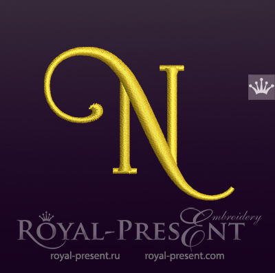 Capital Letter N Embroidery design V3 RPE-1673-N3