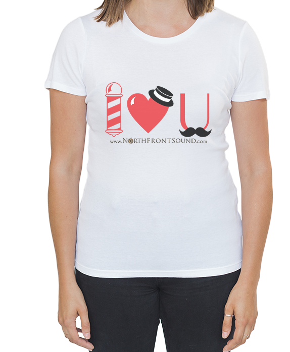 Women's "I Heart U" Barbershop T-Shirt - White T01WWHIHU
