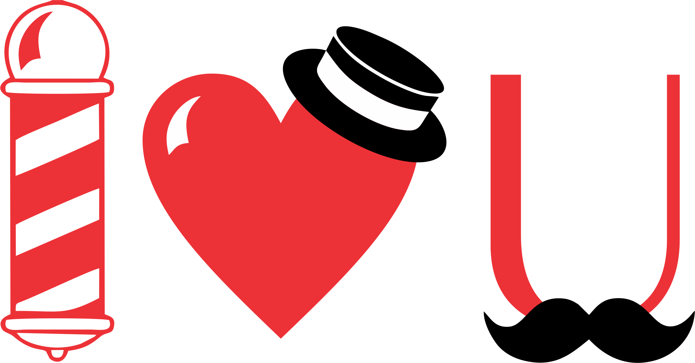 Men's "I Heart U" Barbershop T-Shirt - White