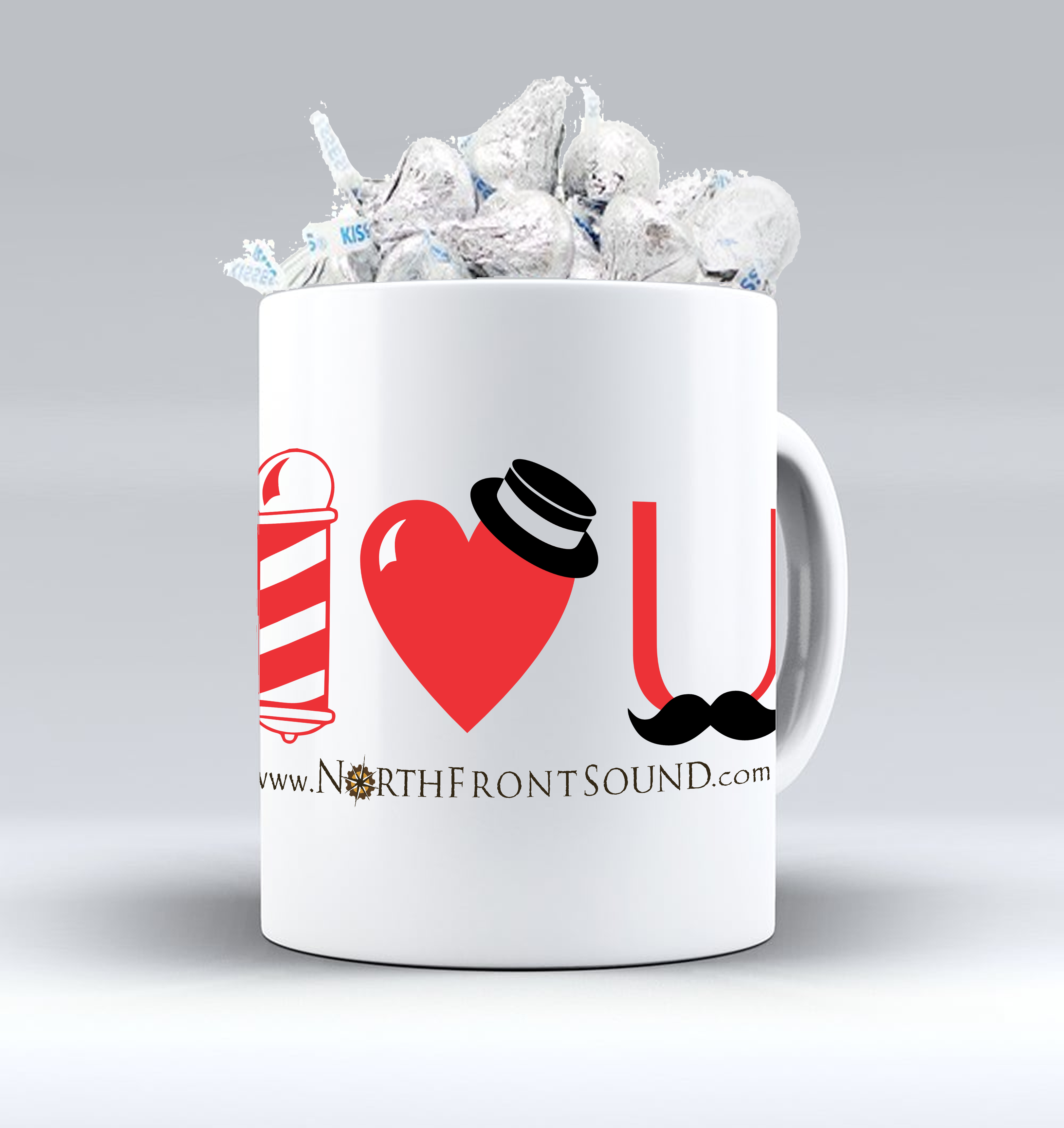 Mugs & Kisses "I Heart U" Barbershop M01IHU