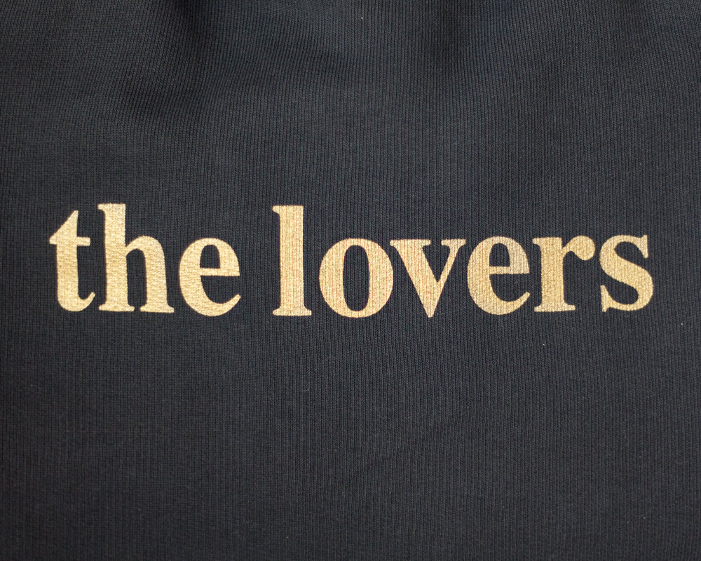 THE LOVERS Sweater - navy / Druck gold
