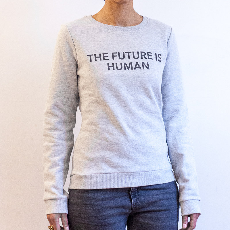 THE FUTURE IS HUMAN by The Lovers, Sweater – grau / Druck grau